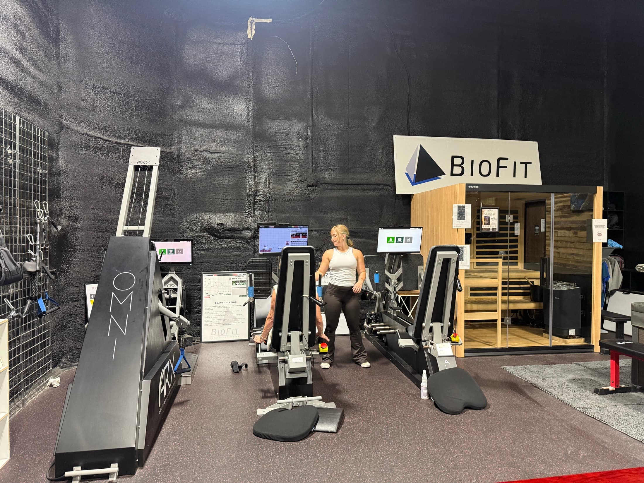 Members training in the BioFit gym and recovery area at Adventure Unknown